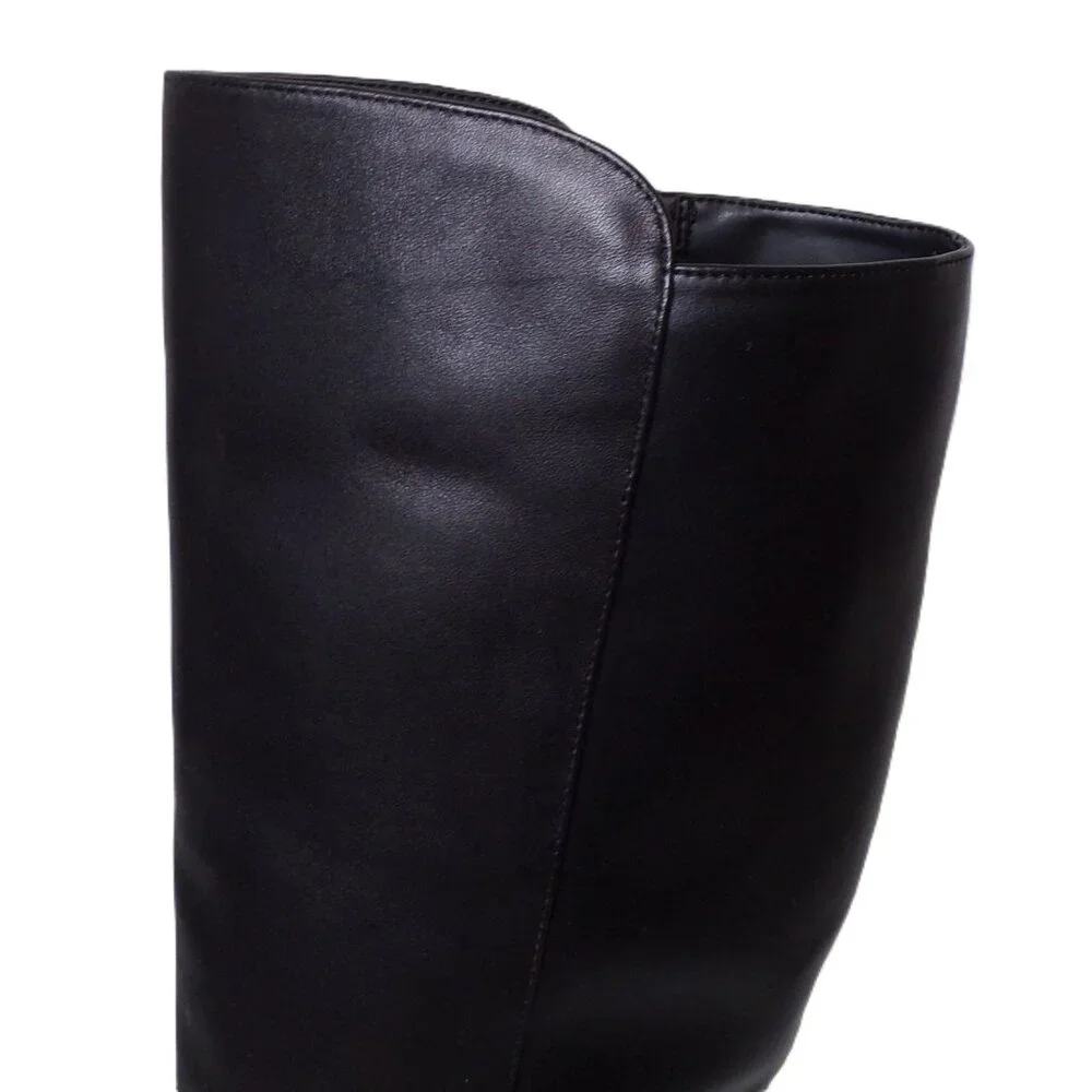 🆕SAM EDELMAN Taylin Knee High Kitten Heel Boot Wide Calf Black 8 - Picture 13 of 15